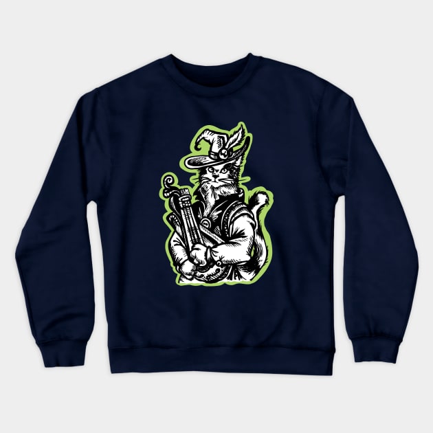 Tabaxi Bard -  Catfolk Minsteral Crewneck Sweatshirt by Fantasy West Design